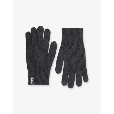 Barbour Mens Danforth Wool And Cashmere Blend Gloves Charcoal
