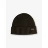 Barbour Mens Dark Green Carlton Wool-blend Beanie Hat In Green