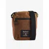 Barbour Mens Tan/black Field Waxed-cotton Cross-body Bag In Multi