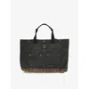 Barbour Mens Sage/classic Field Waxed-cotton Tote Bag
