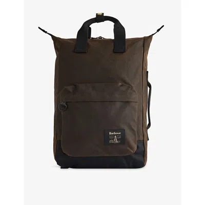 Barbour Mens Field Waxed-cotton Backpack Olive/black