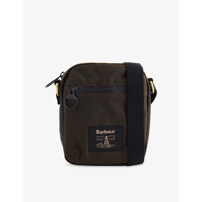 Barbour Mens Field Waxed-cotton Cross-body Bag Olive/black