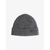 Barbour Carlton Ribbed Wool-blend Beanie Hat In Gray