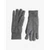 Barbour Mens Carlton Wool-blend Knitted Gloves Grey In Gray