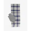 Barbour Mens Grey Midnight Tartan-print Lambswool Scarf And Gloves Gift Set In Multi