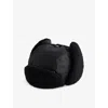Barbour Mens Black Morar Brand-patch Waxed-cotton Trapper Hat Xl In Black