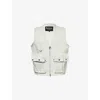 Barbour Mens  Westmorland Patch-pocket Cotton Vest In Natural