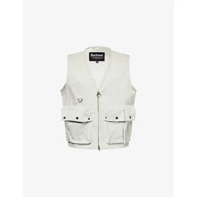 Barbour Mens  Westmorland Patch-pocket Cotton Vest In Natural