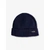 Barbour Mens Carlton Wool-blend Beanie Hat Navy In Blue