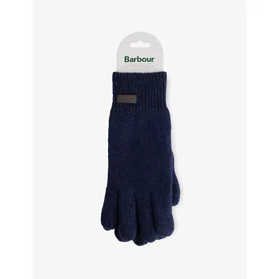 Barbour Mens Navy Carlton Wool-blend Gloves In Blue