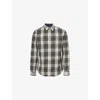 Barbour Mens Navy Sillwith Checked Brushed-cotton Shirt In Brown