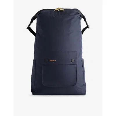 Barbour Mens Navy Transport Cotton-canvas Backpack In Blue