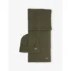 Barbour Mens Olive Carlton Fleck Wool-blend Beanie And Scarf Gift Set In Green