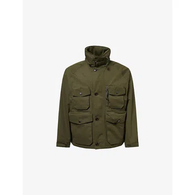Barbour Mens Olive Westdale Hooded Woven Jacket In Animal Print