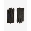 Barbour Mens Olive Westerdale Waxed Cotton Gloves In Black