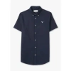BARBOUR MENS OXTOWN TAILORED SHORT SLEEVE SHIRT IN NAVY