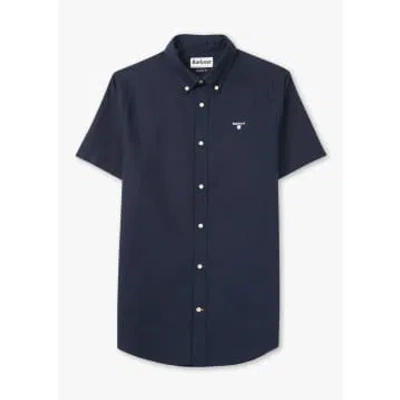 BARBOUR MENS OXTOWN TAILORED SHORT SLEEVE SHIRT IN NAVY