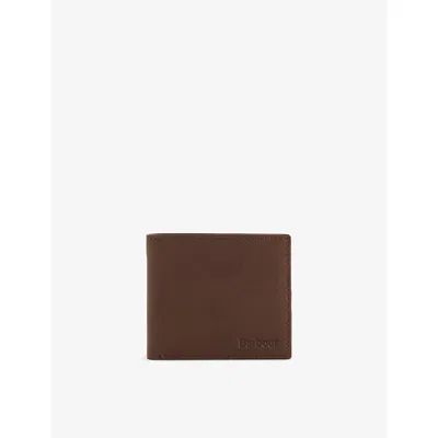 Barbour Mens Padbury Leather Billfold Wallet Dark Brown