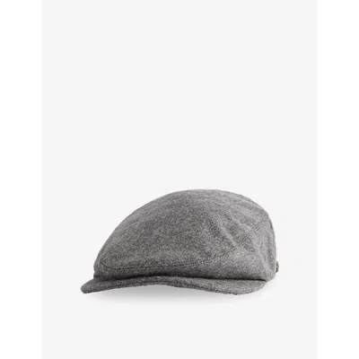 Barbour Mens Grey Redshore Wool Flat Cap In Gray