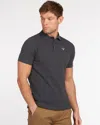 Barbour Checkered Polo With Collar And Short Sleeves In Black
