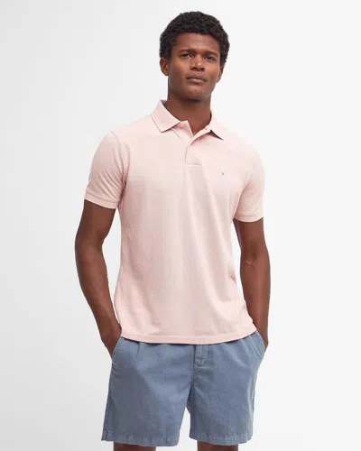 Barbour Mens Sports Polo Shirt In Pink