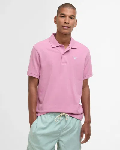 Barbour Mens Sports Polo Shirt In Pink