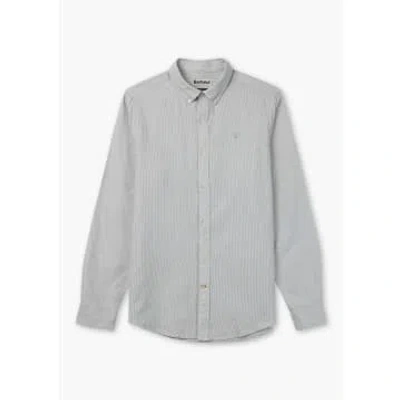 Barbour Mens Striped Oxtown Tailored Shirt In Pale Sage In Gray