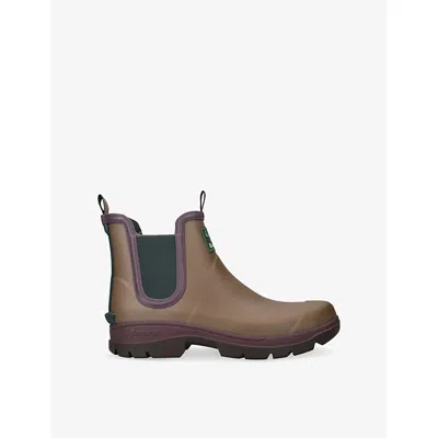 Barbour Mens Tan Comb Paul Smith Loves  Rubber Ankle Wellington Boots Eur 41 / 7 Uk In Brown