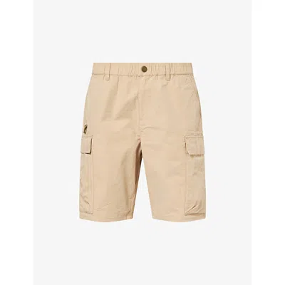 Barbour Mens Tan Spey Patch-pocket Cotton Poplin Shorts In Neutral