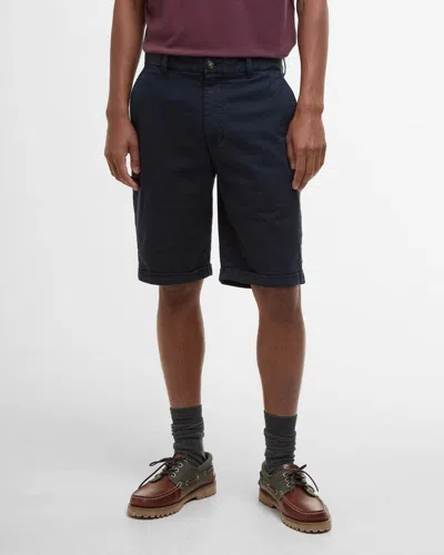 Barbour Mens Washed Twill Chino Shorts In Blue