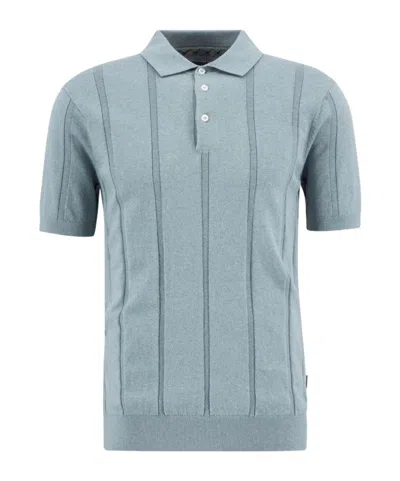 Barbour Wellburn Knitted Polo Shirt Slate In Gray