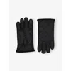 Barbour Mens Black Westerdale Quilted Waxed-cotton Gloves Xl In Black