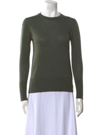 Pre-owned Barbour Merino Wool Crew Neck Sweater In Green