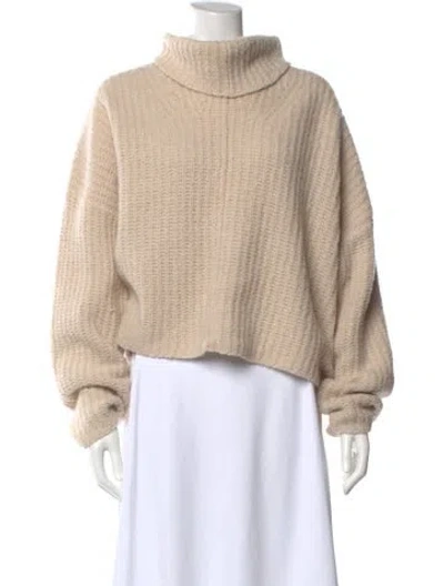 Pre-owned Barbour Merino Wool Turtleneck Sweater In Neutral
