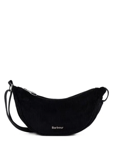 Barbour Mia Corduroy Curved Mini Cross Body Bag In Black
