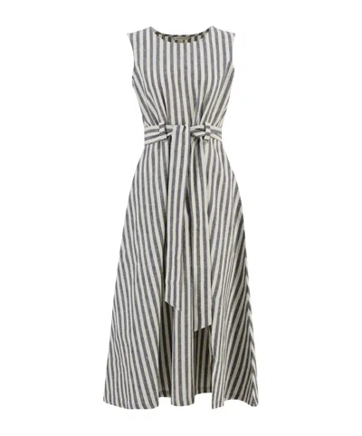 Barbour Sleeveless Midi Dress With Stripes In Multi