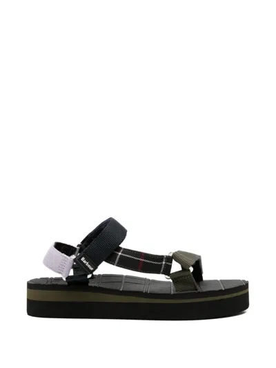 Barbour Mila Touch-strap Sandals In Black