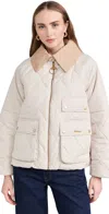 Barbour Womens Oatmeal Ancient Milby Quilted Shell Jacket In Oatmeal/ancient