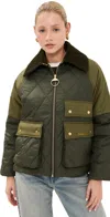 Barbour Milby Womens Quilted Jacket In Olive/ancient