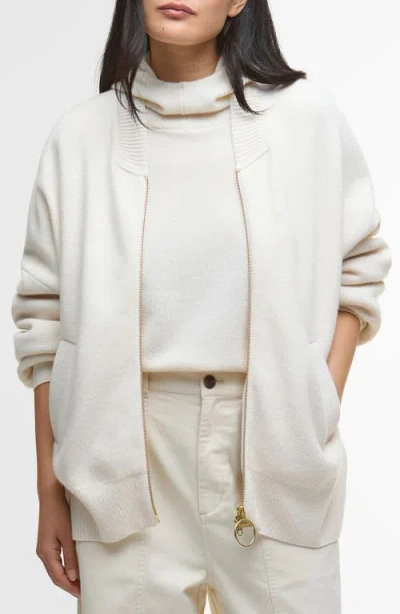 BARBOUR BARBOUR MILDA COTTON & WOOL BOMBER CARDIGAN