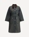 Barbour Belted Tartan-cuff Coat In Green