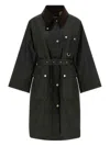 Barbour Milda Waxed Trench Coat In Green
