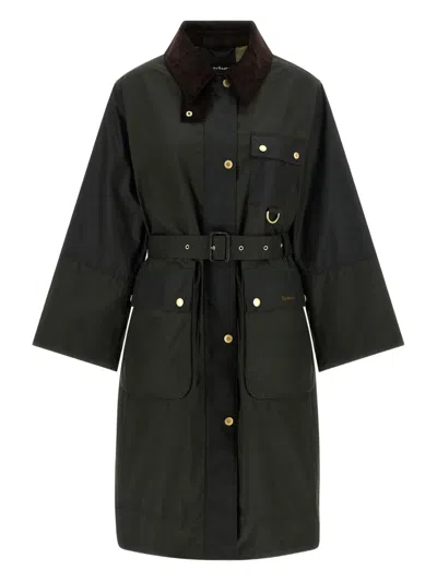 BARBOUR MILDA WAXED TRENCH COAT