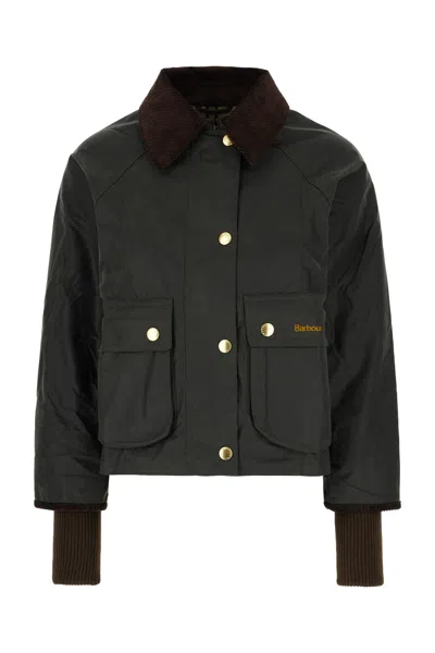 BARBOUR MILITARY GREEN COTTON BEADNELL JACKET