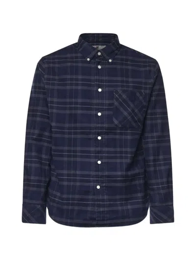 Barbour Mineral Tartan Authentic-fit Long-sleeved Shirt In Blue