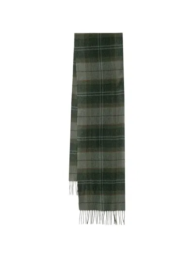 Barbour Mineral Tartan-check Fringed Scarf In Multi