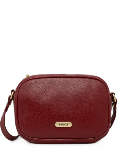 Barbour Mini Daphne Grained Leather Shoulder Bag In Red