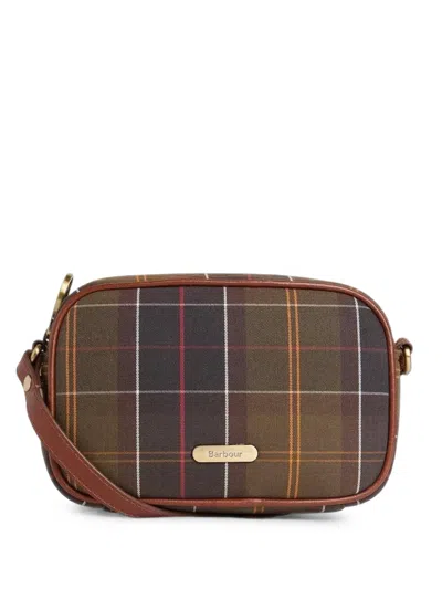 Barbour Mini Daphne Tartan Crossbody Bag In Brown
