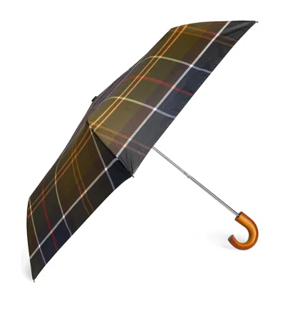 Barbour Mini Tartan Umbrella In Green