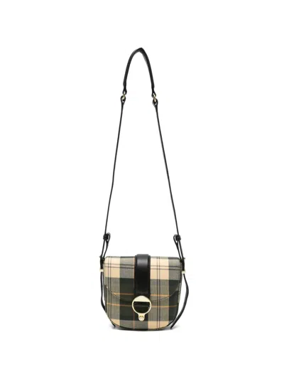 Barbour Mini Tartan-pattern Crossbody Bag In Purple